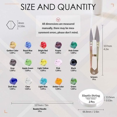 1800 Cuentas De Perlas De Vidrio Bicone Para Bisuteria Collares 4mm Multicolor