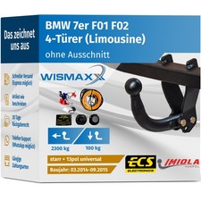 ANHÄNGERKUPPLUNG starr passt für BMW 7er F01 F02 14-15 +13pol E-Satz ABE