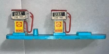 Vintage Shell Plastic Gas Pumps Petrol Model Toy Diorama Trinkets With Stand
