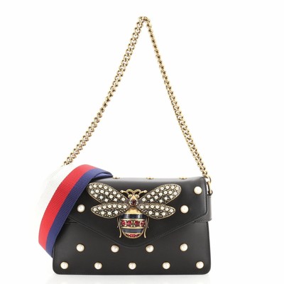 gucci broadway pearly bee shoulder bag