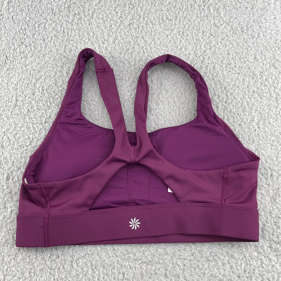 Sujetador deportivo Athleta para mujer pequeño rojo borgoña afeitado correr ropa deportiva gimnasio Gorpcore Foto 3 de 4