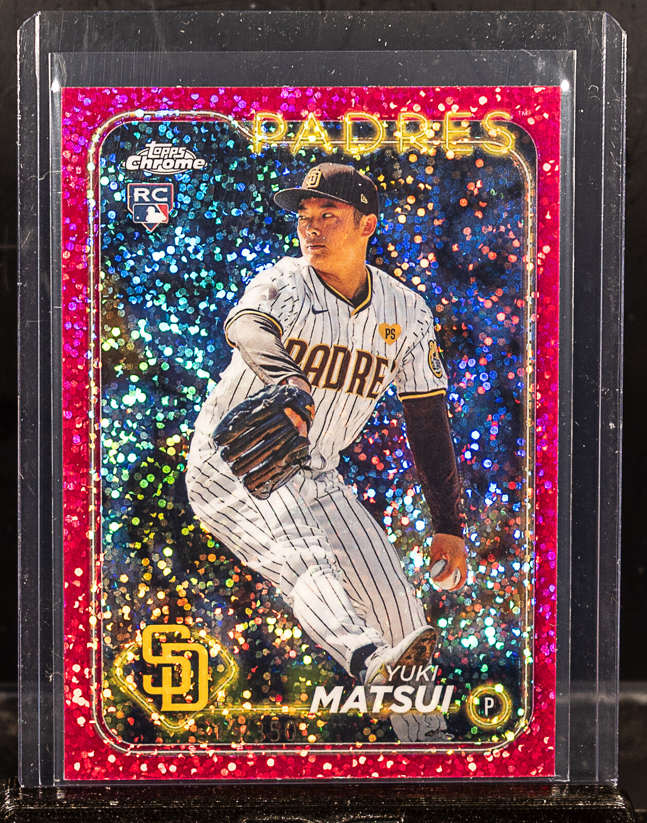 Yuki Matsui 2024 Topps Chrome #116 Magenta Speckle Refractor /350 RC