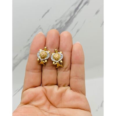 14k Gold Ohrringe Schildkröten - Aretes en oro de 14 Kilates auténtico Aretes en oro 