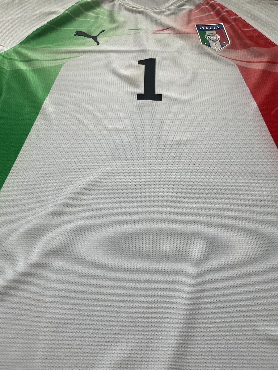2010 Italy White Authentic Goalkeeper Jersey #1 BUFFON 2XL GK