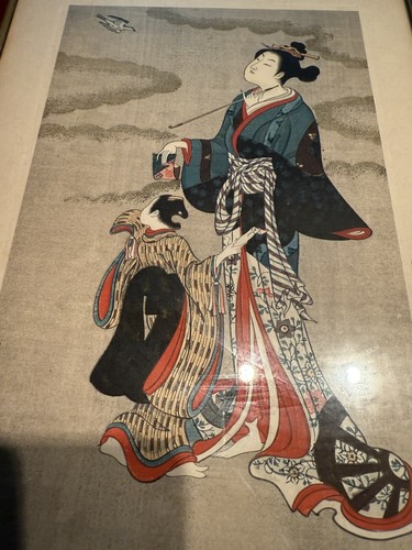 Set Of 2 japanese woodblock prints framed Furuyama Moroma & Kyosai Kawanabe - Picture 4 of 13