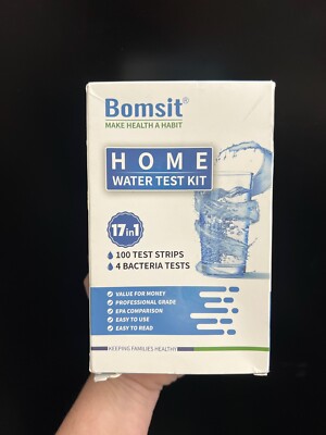Bomsit Home Water Test Kit 17 in 1 -100 Test Strips and 4 Bacteria Tests