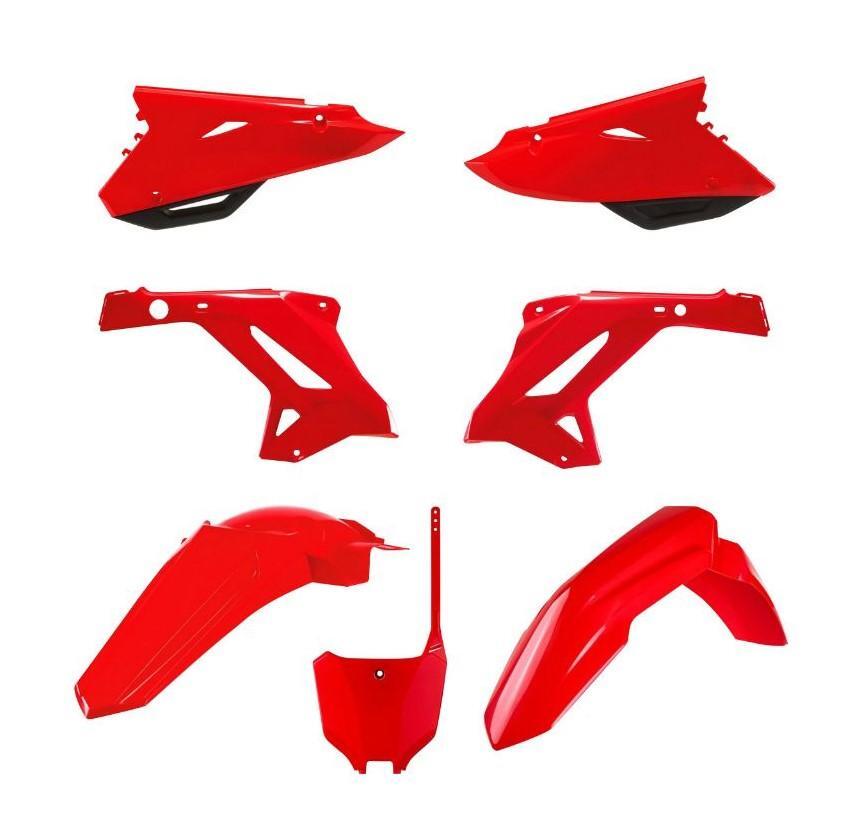 Kit plastique carénage Polisport rouge 7 pièces pour moto Honda 125 250 CR 2002-2007