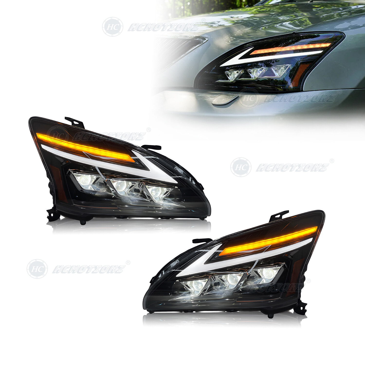 HCmotion LED Front Lamp For Lexus RX330 RX350 400H 2003-2009 Animation Headlight