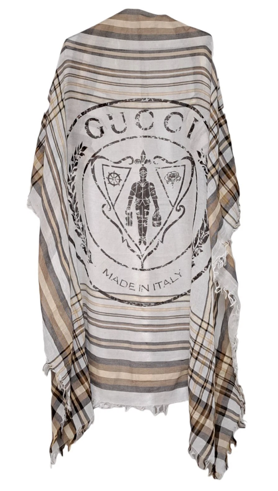 Gucci marron grand châle d'écurie authentique accessoire de mode femme