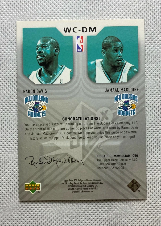 2004-05 SPx Winning Combos Baron Davis Jamaal Magloire #WC-DM - Image 2 of 2
