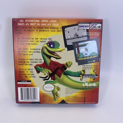 Gex: Enter the Gecko for Nintendo GameBoy Color Complete In Box