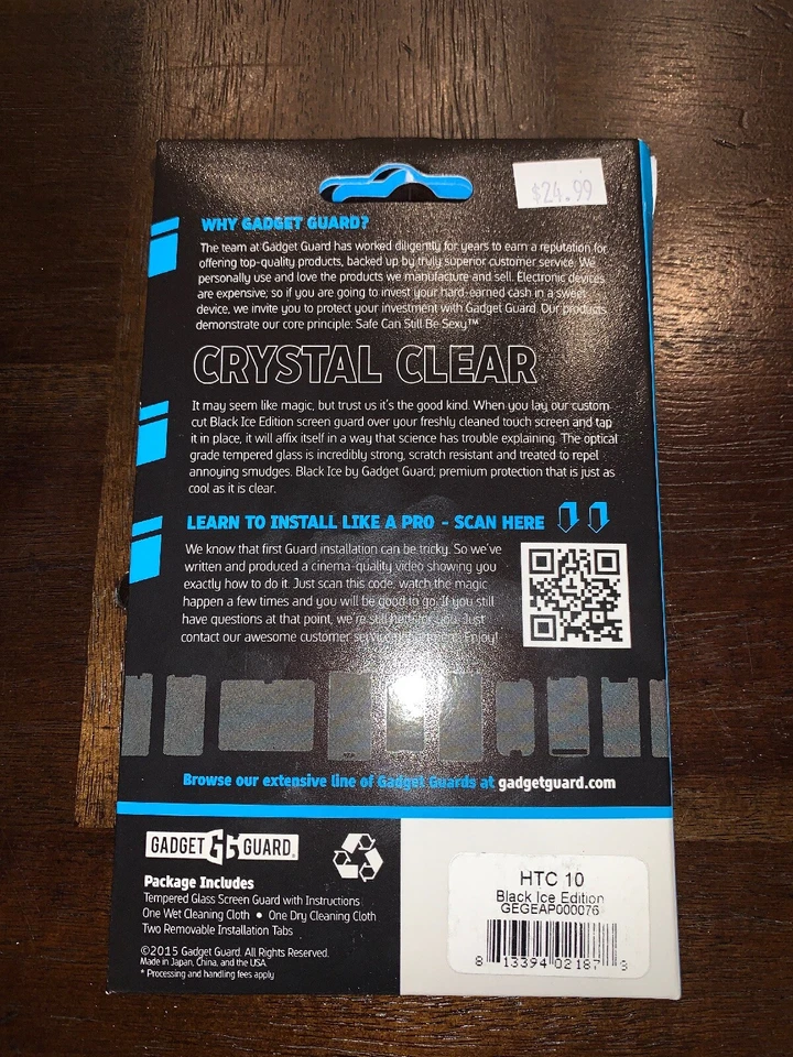 Gadget Guard Black Ice Edition Tempered Glass Screen Protector for HTC 10 Clear - Image 2 of 2