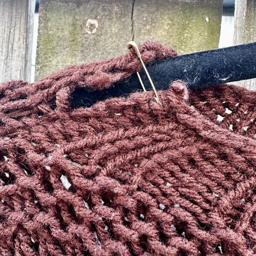 Handmade Kids Crochet Knit Unisex Brown Sweater Sz 7/8 - Picture 4 of 6