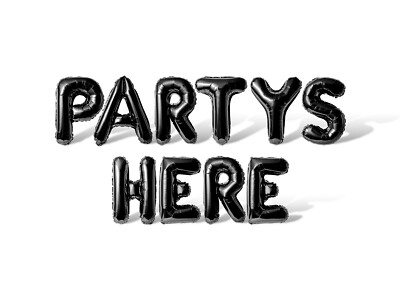 PARTYS HERE Letter Balloon Banner - DIY Birthday Party Supply Decorations