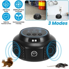 For Mouse Squirrel Rodent Rat Repellent Strobe Lights Ultrasonic Pest Repeller
