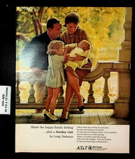 1966 AT&T Bell System Sunday Visit Family Baby Vintage Print Ad 27914