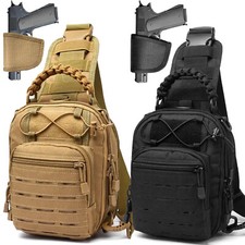 NEW Men's Chest Bag Tactical Shoulder Crossbody Backpack Gun Holster for Hunting