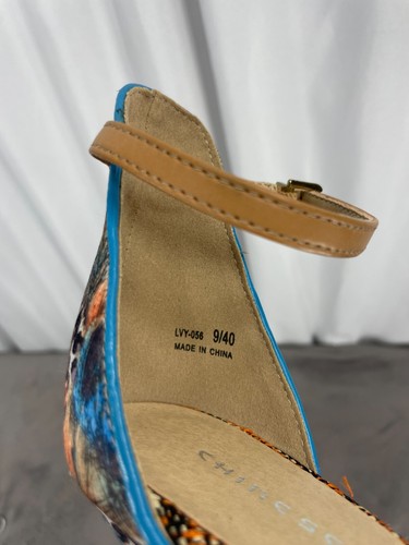 Chinese Laundry Stiletto Strappy Heels Womens Size 9 Multicolor Tribal Print - Picture 9 of 13