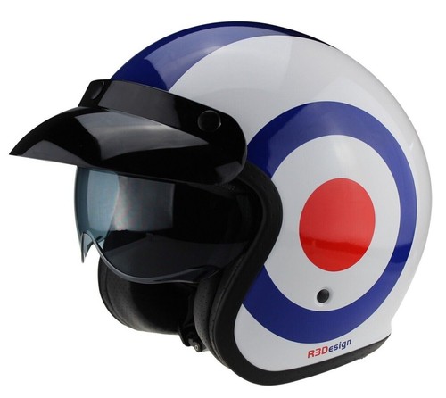 VIPER RSV06 OPEN FACE SCOOTER MOTORCYCLE RETRO HELMET MOD TARGET VINTAGE FLAG - Picture 5 of 7