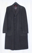 Vtg Hart Schaffner Marx Brown/Black Donegal Wool Herringbone Overcoat  Mens L 45