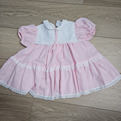 Vintage Cinderella brand pink smocked dress / Made in USA / Size 24 Months