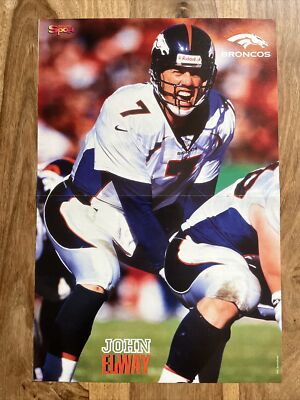 Vintage John Elway Denver Broncos NFL Poster from Germany 28 x 42 cm no Topps