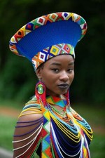 Traditional Handmade Beaded Zulu Women  s Basket Hat Isicholo 