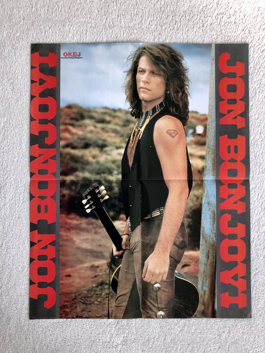 JON BON JOVI 1990 Poster Swedish Music Magazine OKEJ 1990s Vintage