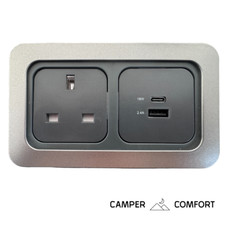 CBE C-Line Campervan 240v + 12v USB-A/USB-C Socket, Twin Caravan/Motorhome T5/T6