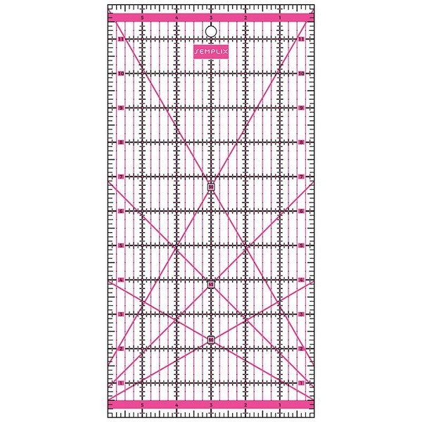 "Semplix Patchwork-Quiltlineal (12\" X 6\" / 2,5 Mm Pink) Schneidlineal Messen"-image