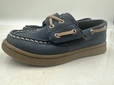 Sperry Shoes Boys Sz 10 M Top-Sider Gold Cup A/O 2-Eye Boat Navy Blue