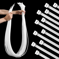 XunYee 48 Pcs 60" Heavy Duty Zip Ties - 176lbs Tensile Strength - White