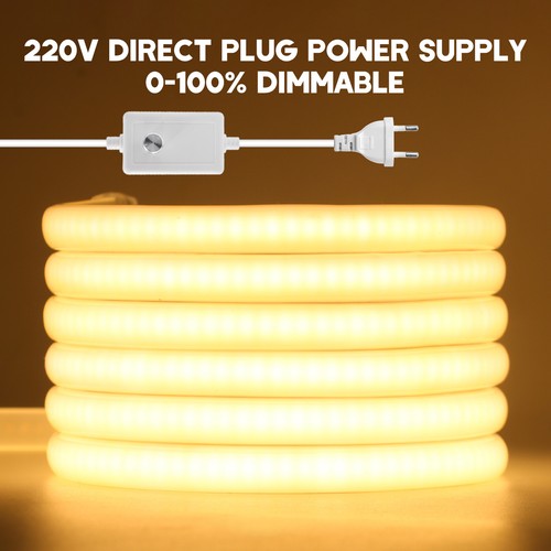 Neon COB LED Striscia Luci 220V 288LEDs/M Impermeabile Dimmable Stanza Esterno - Foto 27 di 29