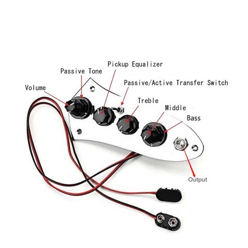 Guitar Bass Control Plate Pre Wired for Jazzes Bass Electric Bass Instrument - Picture 9 of 12
