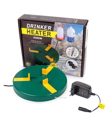 ein Tränkewärmer mit Halterung Heizplatte für Gefügeltränken 230V/24V Ø20-30cm