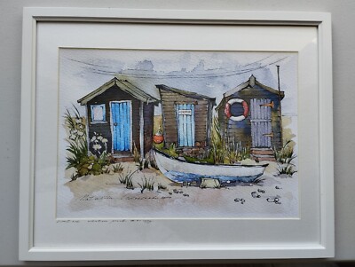 Fisherman Huts. Southwold Habor. Limited edition print