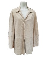 Gil Bret Sand Punched Leather Jacket .. Fits Uk 20 .. New & Unused (shop Soiled)
