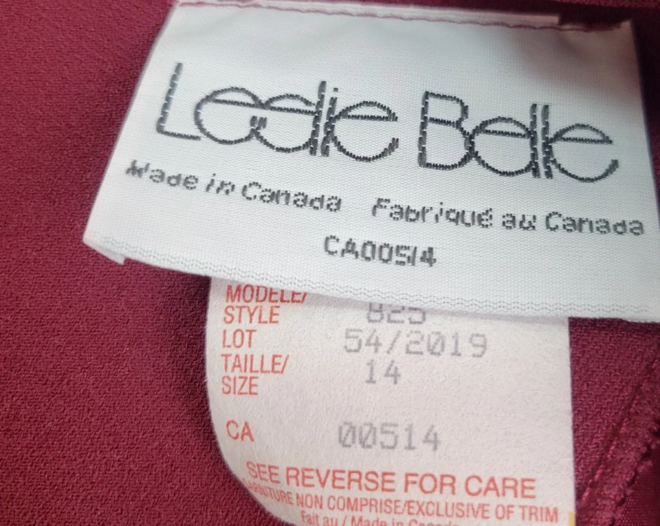 Vestido informal formal de negocios manga larga borgoña Leslie Belle de colección para mujer talla 14 Foto 2 de 4