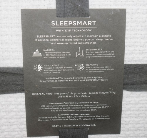 Coperta traspirante bianca Pottery Barn SleepSmart Basketweave King/Cal King ~P2 - Foto 4 di 4