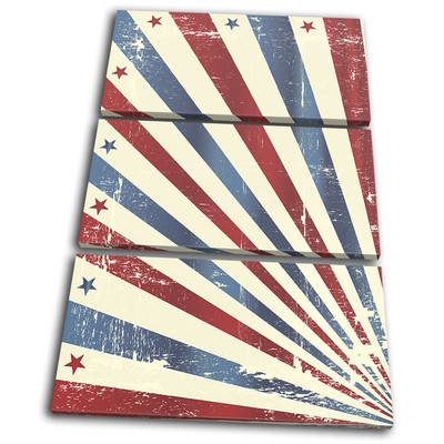 Abstract Retro Vintage USA TREBLE Leinwand Wand Kunst Bild drucken