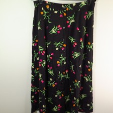 Sag Harbor Women's Multicolor Floral Boho Cottage Skirt Size M 29" Long