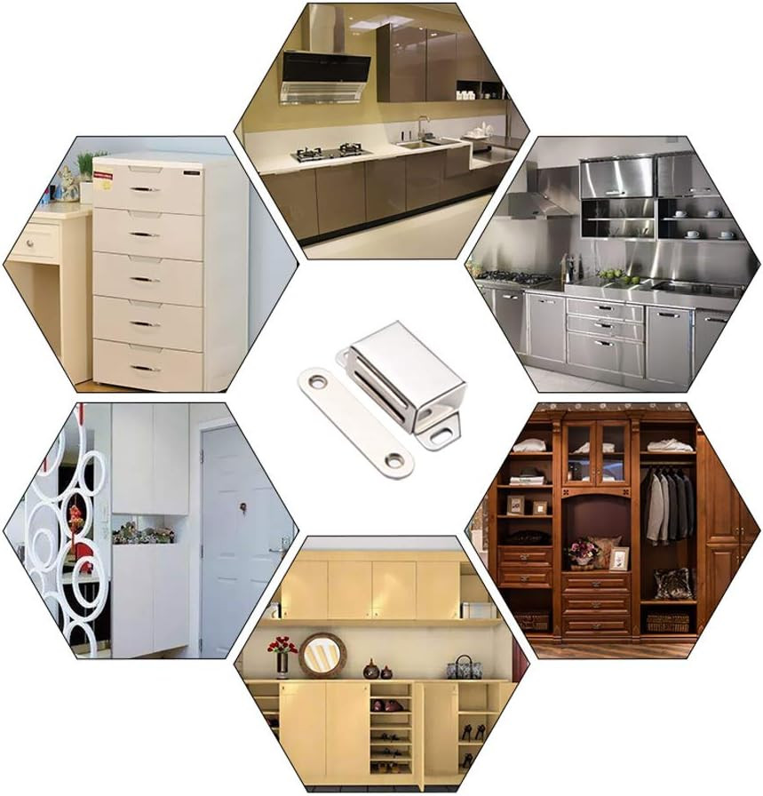 Mousike Cabinet Magnets 30Lb Stainless Steel Magnetic Door Catch with Strong Mag