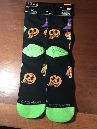 ODDSOX Rugrats Halloween Pumpkin Dylan & Reptar Tommy Socks 6-13 NWT Nickelodeon - Picture 2 of 3