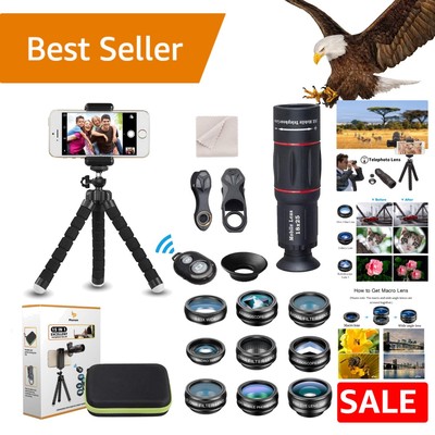 18X Telephoto & Fisheye Lens Kit with Tripod - Perfect for Every Smartphone