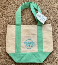 Trader Joe's Mini Canvas Tote Bag - Rare Mint Green