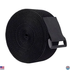 2" x 16 ft Self-Adhesive Hook and Loop Tape with 15 Durable Buckles & Straps
