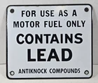 Vintage Gas Pump Sign Contains Lead Porcelain Sign 6" x 7" Gasoline