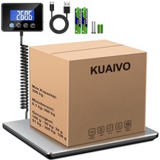 Paketwaage 300kg 20g Edelstahl Plattformwaage LCD Tara Hold Schwarz 1 St&uuml;ck