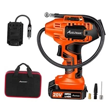  Tire Inflator Air Compressor, 20V Cordless Car Tire Pump with 3-Orange
