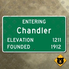 Entering Chandler Arizona city limit highway marker road sign 2016 14x8